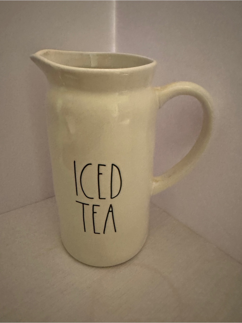 Rae Dunn Iced Tea Pitcher by Magenta Large Tall Ceramic Cold Beverage Artisan
